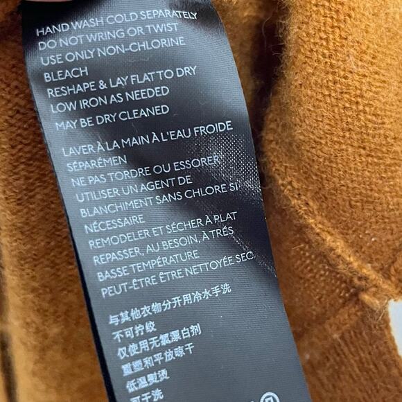 Anthropologie Short Sleeve Cashmere Sweater Womens XS Rust Orange Cowl Neck - Picture 11 of 11